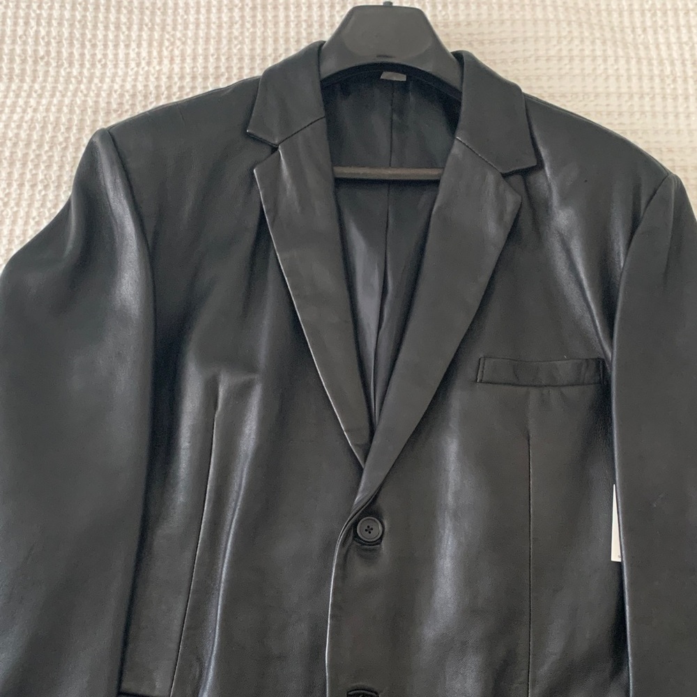 Claiborne Men Black Lambskin Blazer